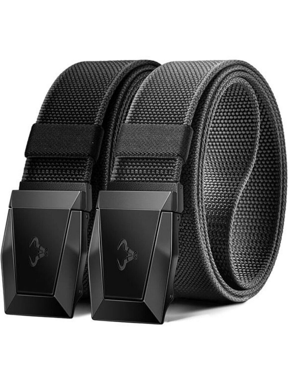 Mens Nylon Tactical Belt 2 Pack Quick Release Stretch Belt for Work or Hiking
